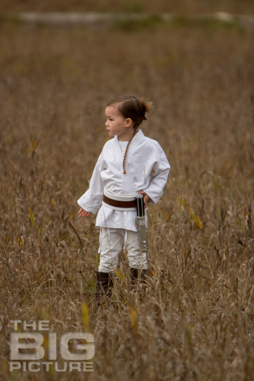 Jade the Jedi, Jedi in training, Padawan, girl Jedi in field on Alderaan - Children's Photography